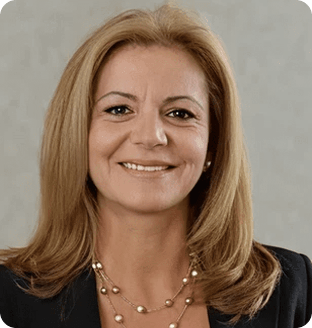 Smiling woman with long hair